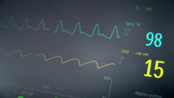 medische apparatuur in het ziekenhuis, aanduidingen op een tidy in een medische instelling - Video