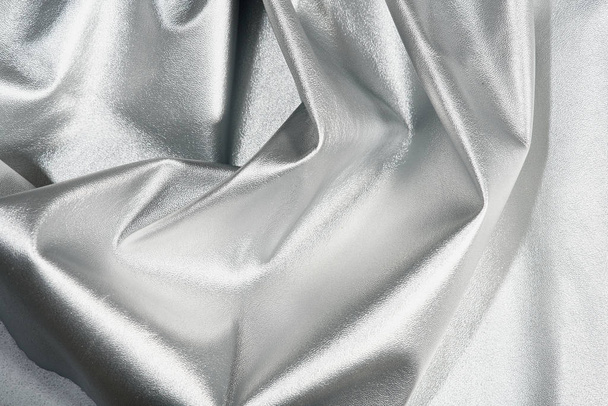Silver color fabric texture.  - Foto, immagini