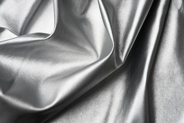 Silver color fabric texture.  - Fotó, kép