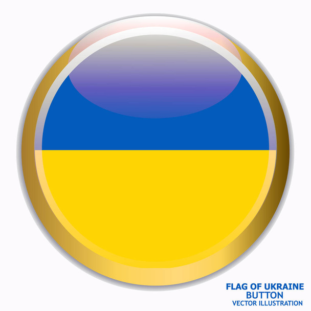 Knop met vlag van Oekraïne. Vector. - Vector, afbeelding