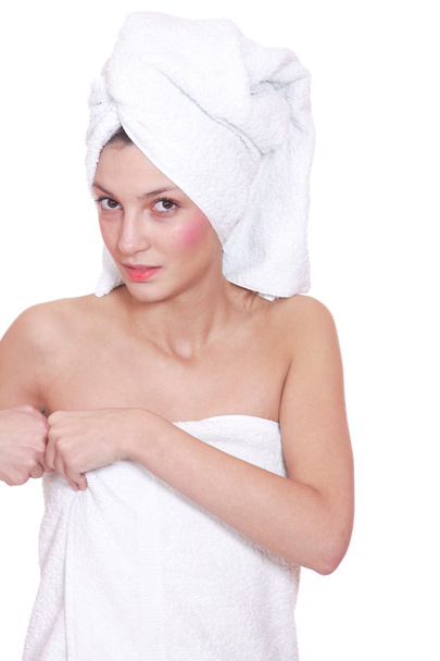 Beautiful young woman in towel - Photo, Image