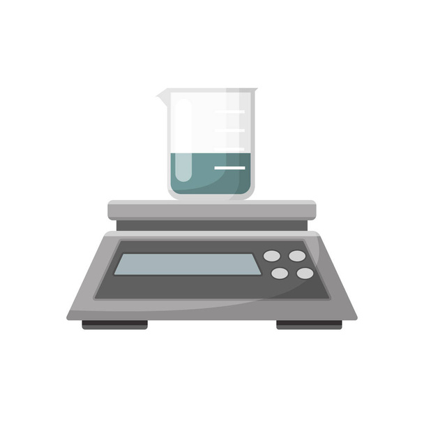Лабораторное оборудование, баланс и стакан
 - Вектор,изображение