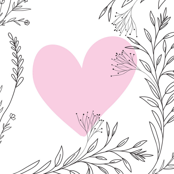 frame with flowers isolated icon - Vector, imagen