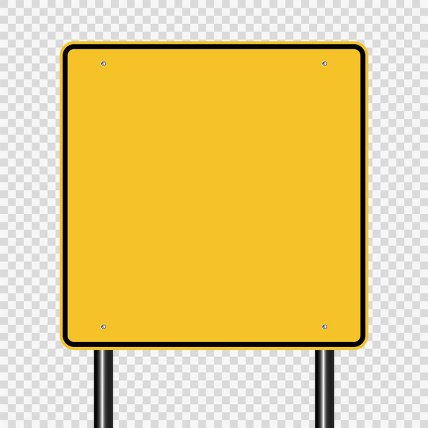 πινακίδα δρόμου κίτρινο σε διαφανές φόντο, εικονογράφηση διάνυσμα - Διάνυσμα, εικόνα