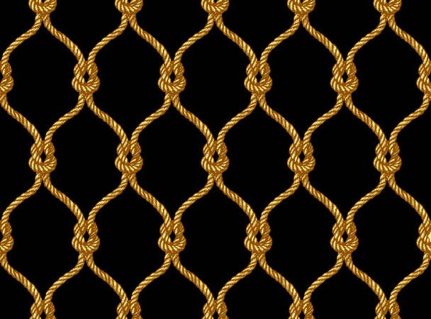 Rope seamless tied fishnet pattern - Vector, Image