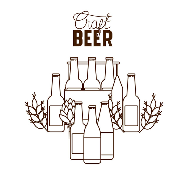 Craft beer label izolované ikona - Vektor, obrázek