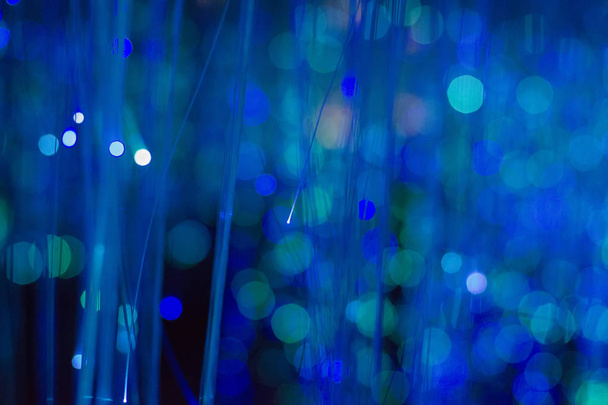 Blue striped bokeh background with stains - Foto, Imagem