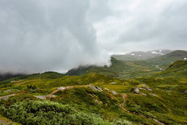 North Norway cloudy mountain  - Fotoğraf, Görsel