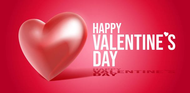 Valentines Day Banner 3D Heart Background. Red, White, Pink. Postcard, Love Message or Greeting Card. Place For Text. Ready For Your Design, Advertising. Vector Illustration. EPS10 - Vektör, Görsel