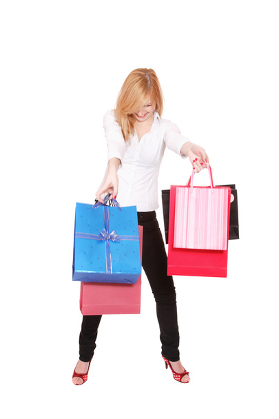 happy woman with shopping bags - Foto, Bild