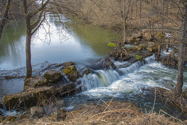 The river Techa in the spring. Kaluga region - Photo, image