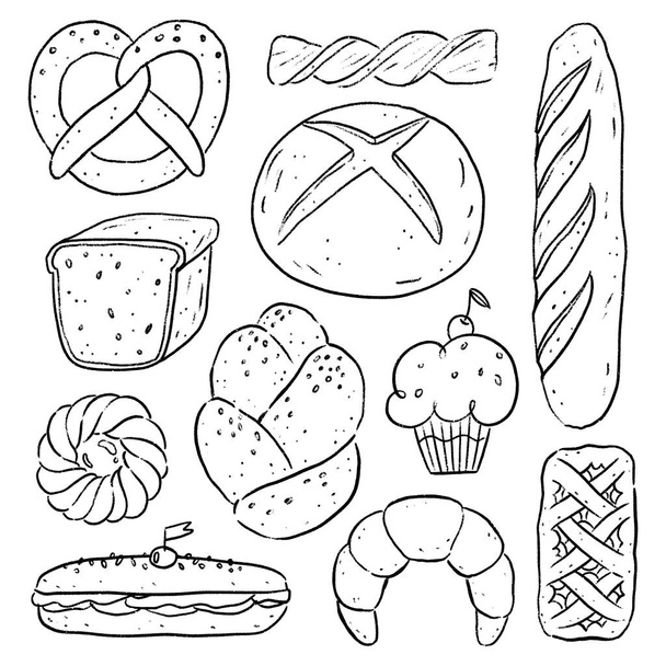 Set di illustrazioni vettoriali isolate per pasticceria e panetteria
 - Vettoriali, immagini
