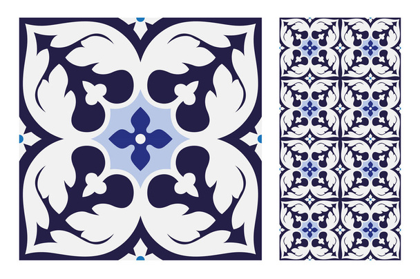 tegels Portugese patronen antiek naadloos design in Vector illustratie - Vector, afbeelding