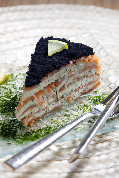 Smoked salmon cake - Photo, Image