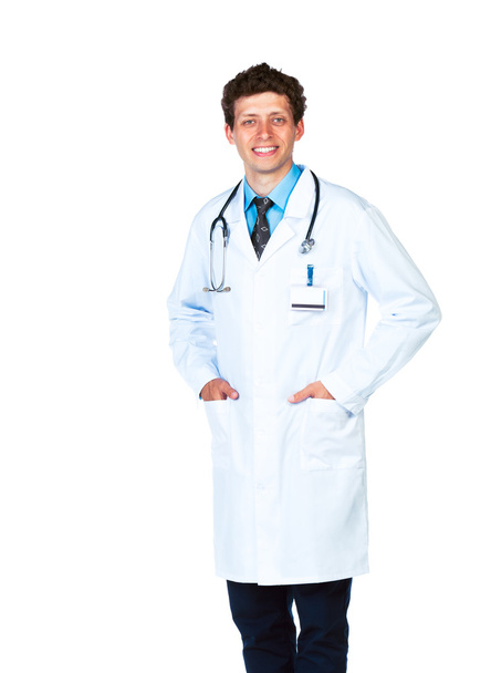 Портрет врача на белом фоне
 - Фото, изображение