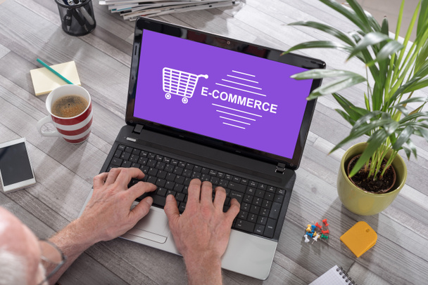 E-commerce concept on a laptop - Photo, Image