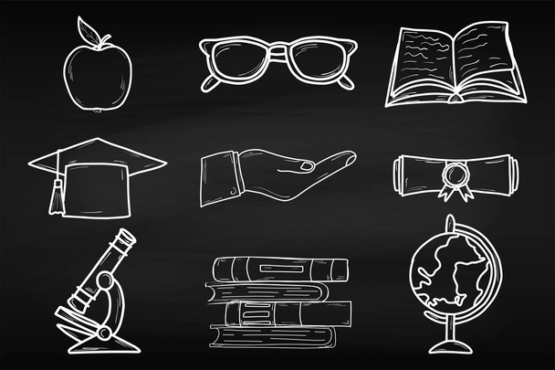 Training. World Book Day. April. Knowledge. Reading. World. For your design. Sheet. Chalk board. School. - Vector, Image