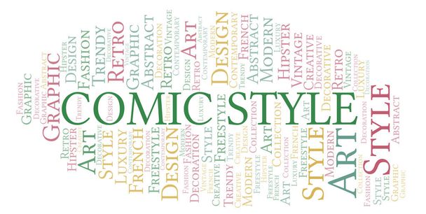comic style word cloud on white background - Photo, Image