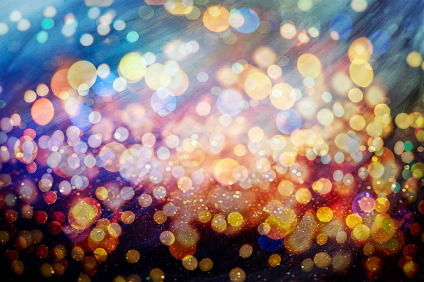 Bright light spots abstract bokeh blurred texture background - Photo, Image