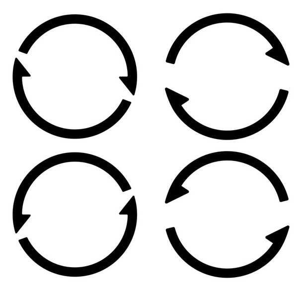 Set sign reload refresh icon, spinning arrows in a circle, vector symbol sync, renewable crypto currency, renew vector round loading and waiting icon symbol for android website ios apps apk playstore - Vector, Image