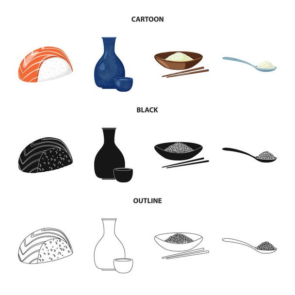 Geïsoleerde object van gewas- en ecologische teken. Set van gewas en koken vector pictogram voor voorraad. - Vector, afbeelding