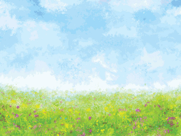 summer meadow impression, vector art illustration - Vector, Image