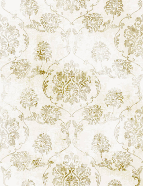 Kraliyet Barok doku deseni Vektör. Çiçek süsleme dekorasyonu. Viktorya dönemi oyulmuş retro tasarım. Vintage grunge kumaş dekorlar. Lüks kumaşlar - Vektör, Görsel