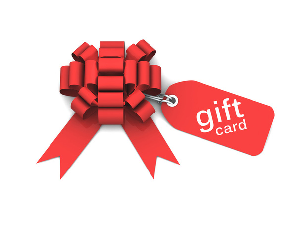Gift bow with price tag - Zdjęcie, obraz