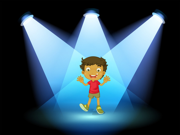 Uma criança no centro do palco
 - Vetor, Imagem
