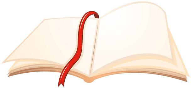 An empty book with a red bookmark - Vector, Image