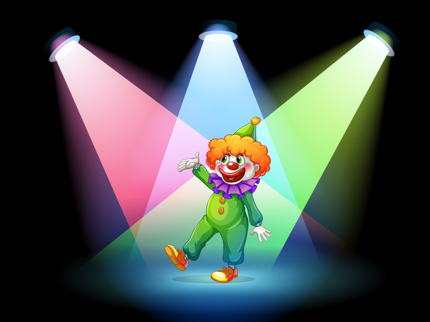 Клоун под прожекторами
 - Вектор,изображение
