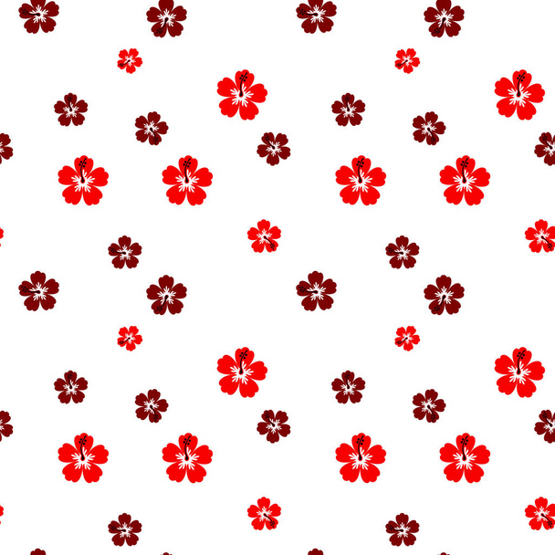 Tropical hibiscus plumeria floral plant exotic vector beach wallpaper seamless pattern textile print .Pink botanical illustration in hawaiian style. Jungle foliage. - Вектор,изображение