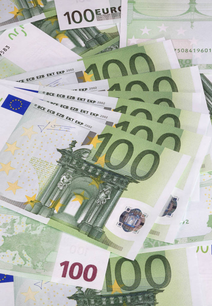 europe euros banknote of hundreds  - Foto, Imagen