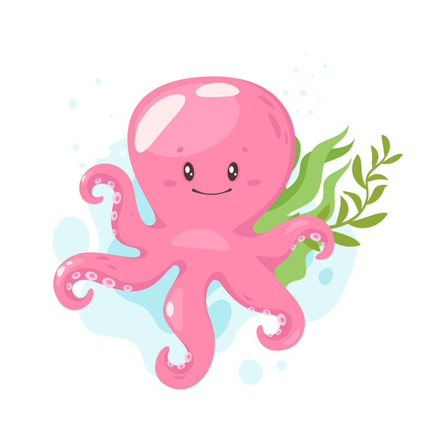 Chobotnice kreslená dětská postava  - Vektor, obrázek