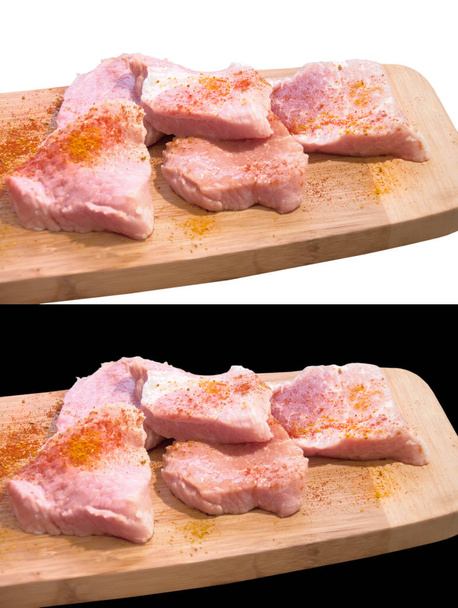 ψιλοκομμένο κρέας σε μια ξύλινη σανίδα - Φωτογραφία, εικόνα