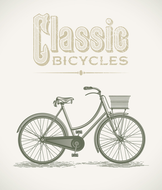 Classic lady's bicycle - Vector, Image