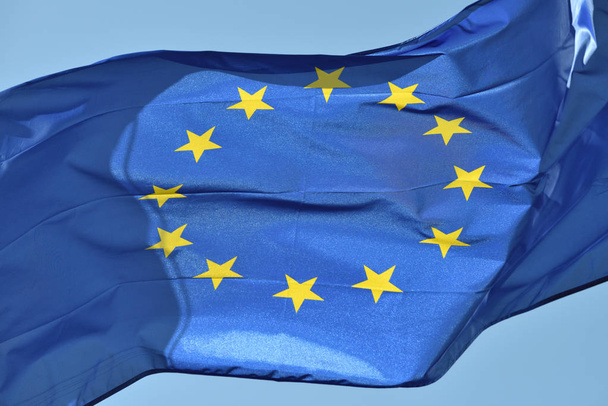 European flag flying  - Zdjęcie, obraz