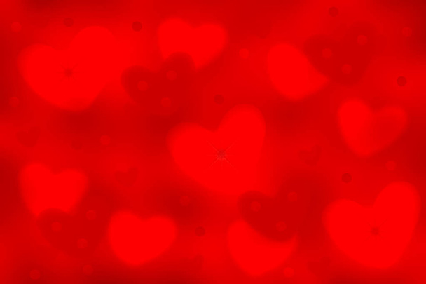  with hearts and bokeh circles for Valentine, mothers and wedding. Beautiful illustration for love holiday greeting card concept.Happy Mothers day card. Abstract festive red background texture  - Fotoğraf, Görsel