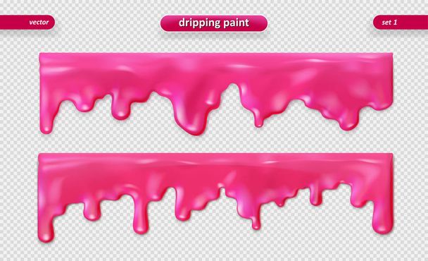 Paint dripping. Glossy surface. Vector set. Eps 10 - Vector, Image