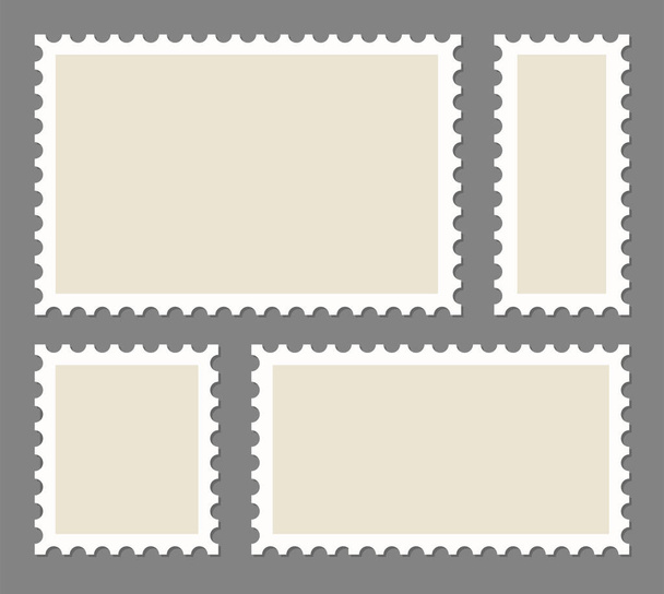 Blank Postage Stamps frames set - stock vector. - Vector, Image