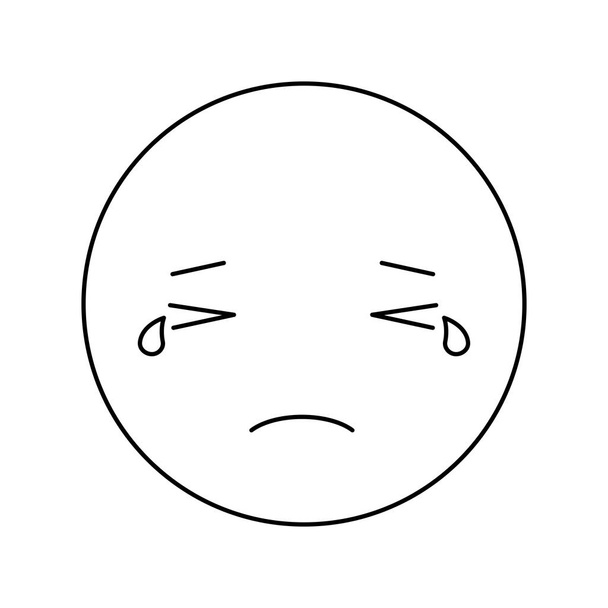 desenho animado choro cabeça kawaii personagem
 - Vetor, Imagem