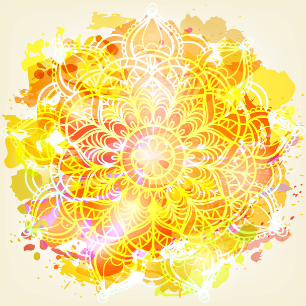 Akvarell kártya Mandala - Vektor, kép