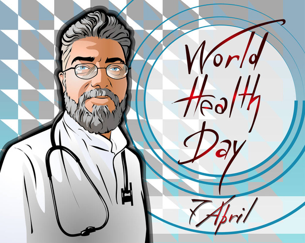 Illustration dédiée à la Journée mondiale de la santé
 - Vecteur, image