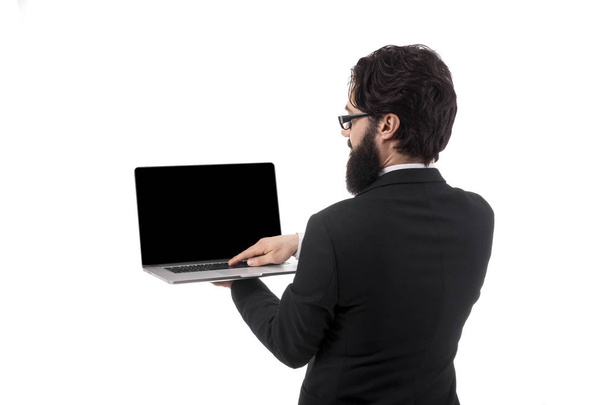 férfi laptoppal - Fotó, kép