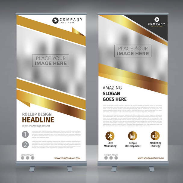 Gold Designed Roll Up - Vector, Image