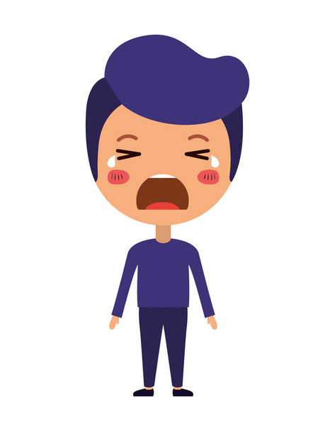 καρτούν άνθρωπος κλάμα χαρακτήρα - Διάνυσμα, εικόνα