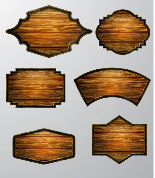 Vector realistic illustration of wooden signboard - Vector, Image