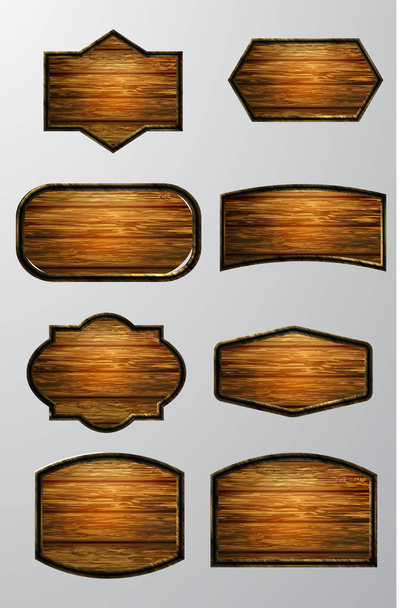 Vector realistic illustration of wooden signboard - Vector, imagen