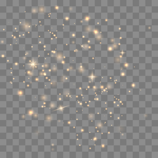 Dust sparks, golden stars - Vector, Image
