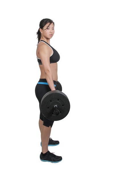 Asian Woman Working with Weights - Foto, immagini